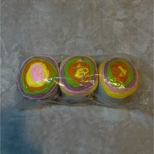 3 (3oz) striped balls of Yarn